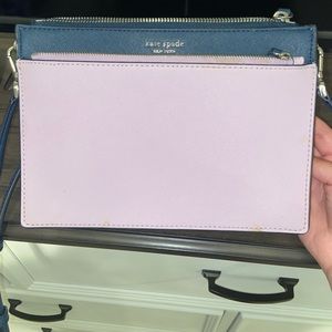 Kate Spade (Lavender & Navy Blue) Crossbody Purse; Small to Medium Sized.